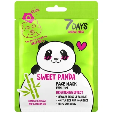 7Days ANIMAL Sejas maska “Sweet Panda” ar bambusa 