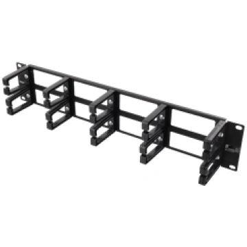 19" cable management, metal/plastic, 10 loops and 