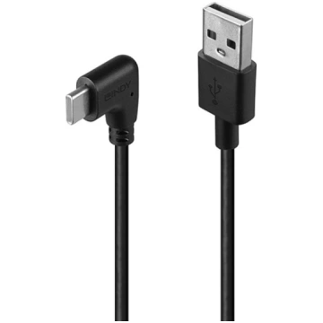 Lindy 1m USB 2.0 Type A to C Cable, 90° Right Angl