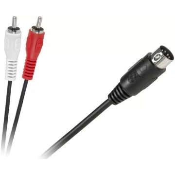 Audio kabelis LP DIN uz 2×RCA (Cinch) 1,2 m melns 