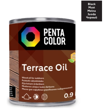 Eļļa terasēm Pentacolor Terrace Oil, melns krās., 