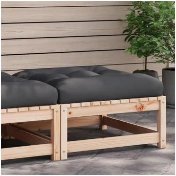 Homgoday Garden Footrest with Cushion Solid Pine W