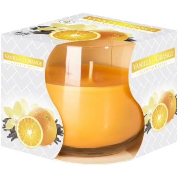 Svece aromātiskā stikla traukā Vanilla Orange Bisp