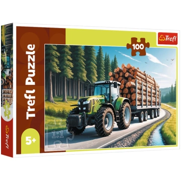 TREFL Puzle Meža traktors, 100 gab
