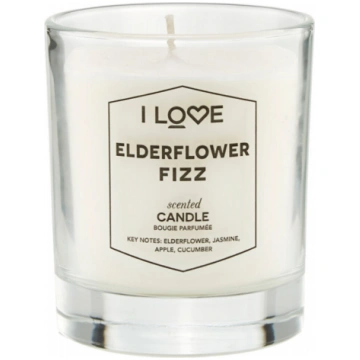 I Love Elderflower Fizz Raspberry Scented Candle, 