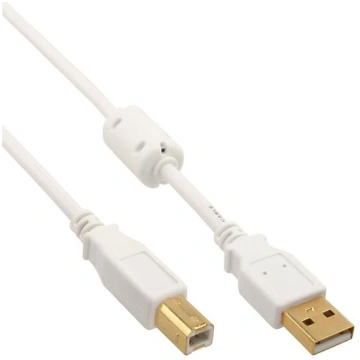 Kabelis Usb Inline Usb-a - Usb-b 1.5 M Balts (3451