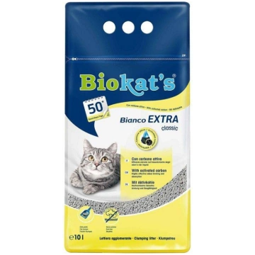 Biokats baltas cementējošās kaķu tualešu smiltis,