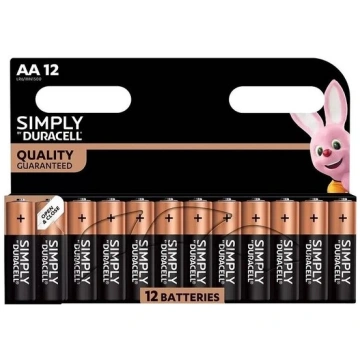 Duracell sārma baterijas AA, 12 gab