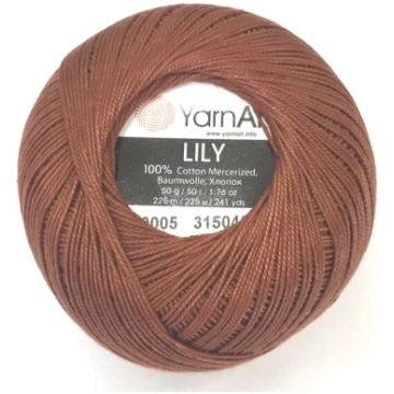 Adīšanas diegi YarnArt Lily; krāsa brūna 0005