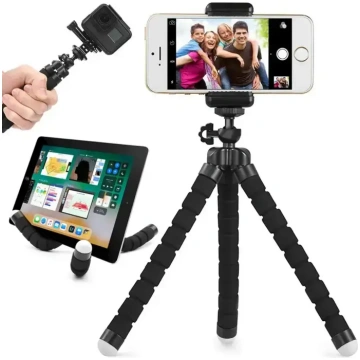Fusion Tripod elastīgs statīvs tālrunim – melns