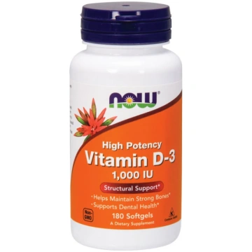 NOW FOODS D3 vitamīns 1000 SV (180 kapsulas)