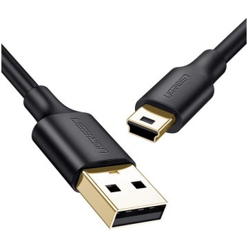 USB uz miniUSB adaptera kabelis 480 Mbps 2m melns 
