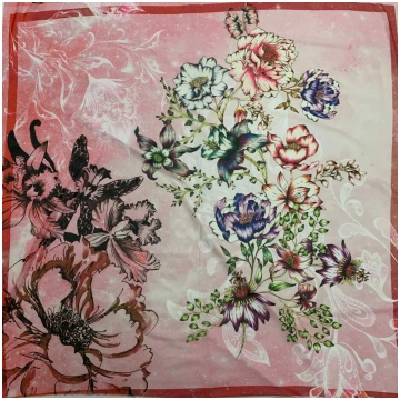 Pannello Georgette Stampa Foulard Fiori 150X150 Cm