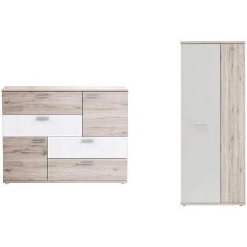 Forte Skive Chest of Drawers with 2 Doors and 4 Dr