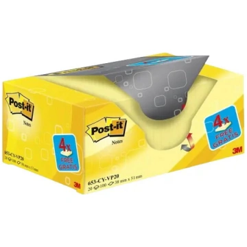 Pašlīmējošas piezīmes Post‑IT 653‑VP20 Taisnstūra 