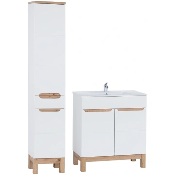 Mēbeļu komplekts 80cm ar izlietni un augsto skapi 