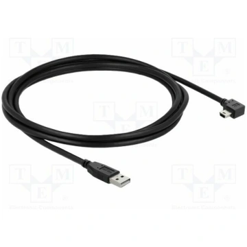 Cable; USB 2.0; USB A plug,USB B mini plug 90° lef
