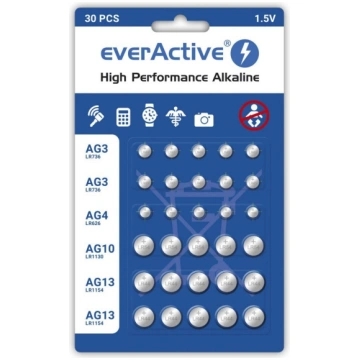 Mini alkaline battery Set everActive 10 x G3 / LR4