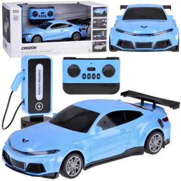 Car + charging station Electric car colored lights