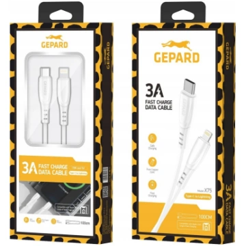 Kabel USB Gepard USB-C - Lightning 1 m Bialy (GEP