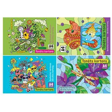 Krāsains kartons A4, 8 krāsas, divpusējs 240gr ABC