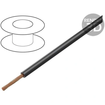 Wire; FLY; 1x0.5mm2; stranded; Cu; PVC; black; 60V