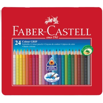 Krāsainie zīmuļi Faber-Castell Grip 2001, 24 krāsa