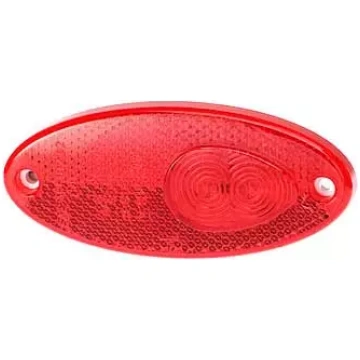 LED gabarīt lukturis, sarkans, ovāls, 12V, 102x45x