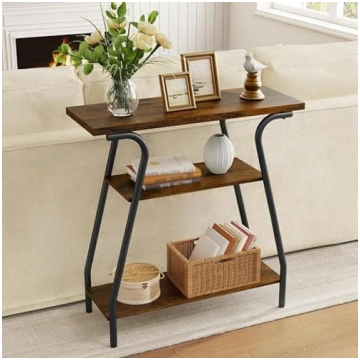 Generisch 3 Tier Solid Walnut Wood Console Table f
