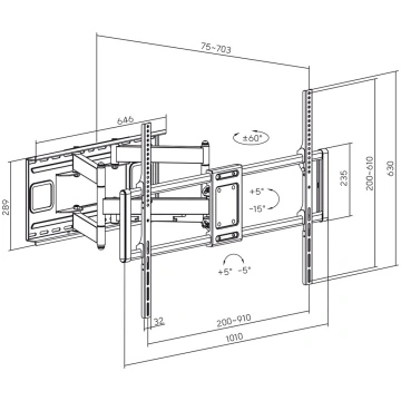 Maclean MC-482 TV Wall Mount Bracket for 60-120" F