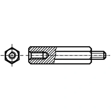 Screwed spacer sleeve | Int.thread: M6 | 12mm | Ex