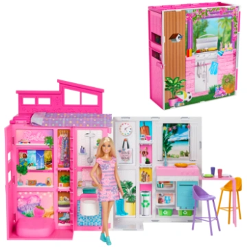 Barbie - Getaway Doll House & Doll (HRJ77)