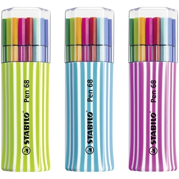 Flomasteri STABILO Pen 68 ZEBRUI | 15 krāsas
