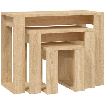 vidaXL Set of 3 Coffee Table Side Table Living Roo