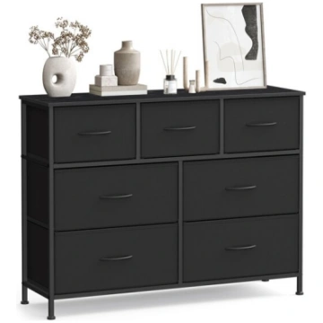 Kumode 30x98.8x73.7 cm Melns tērauds Songmics