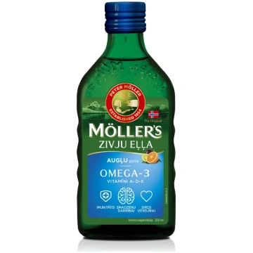 Möller′s Omega-3 zivju eļļa ar augļu garšu, 250 ml