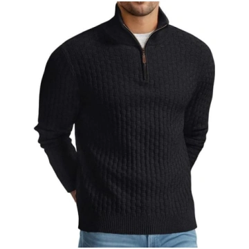 QIXING Troyer Vīriešu Cable Knit Pullover Vafeļu r