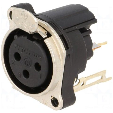 Socket | XLR | female | PIN: 3 | angled 90° | with