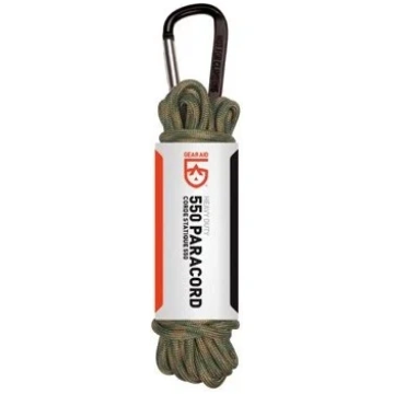 GearAid Paracord 550 Grün 9 m mit Karabiner