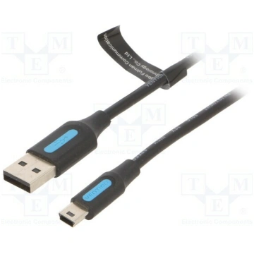 Cable; USB 2.0; USB A plug,USB B mini plug; nickel