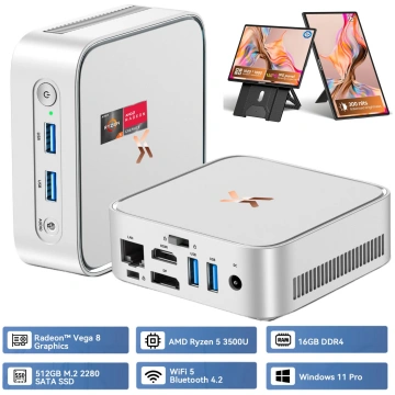 HUIDUN H80 3500U Ar tastatūru QWERTY Mini PC ar AM