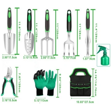 Dārza instrumentu komplekts ar somu - garden tools