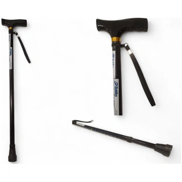 Regulējams spieķis ar rokturi, 73–95cm (melns, alu