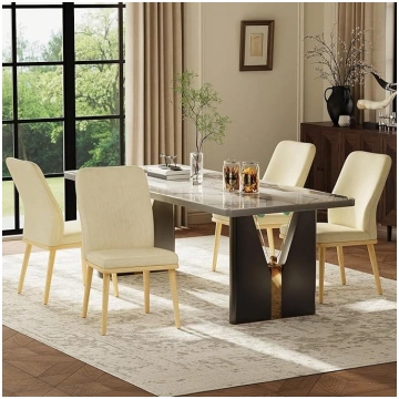 COLAMY Upholstered Kitchen Chairs, Set of 4, Moder