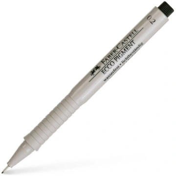 Faber-castell krīta pildspalva 0,2 mm melna, Flomā