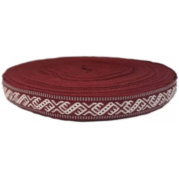 Tautiska lente Zalktis 16mm - Bordo ar baltu