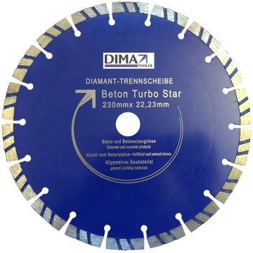 Griešanas asmens Cedima Beton Turbo Star, 230 mm x