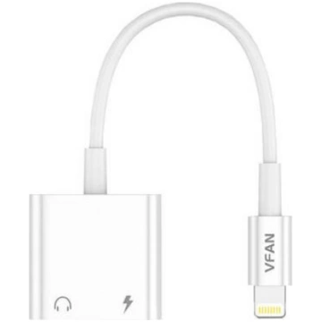 L10 Adapter Lightning to Lightning+Aux 10cm white 