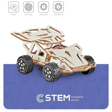 Wooden Assembly Kit Four-Wheel Drive Racing Car, S