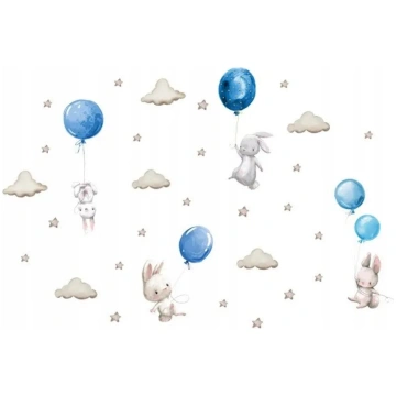 Sienu uzlīmes ROOM Decor SIPO-WS63027 — zili zaķi 